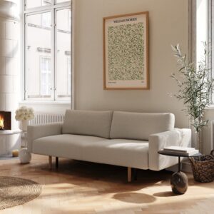 Maya || Bouclé beige - med armlæn | 539