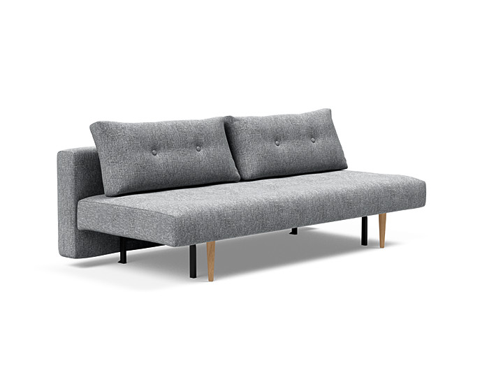 Innovation - Recast Plus sovesofa 140x200 cm med lys egetræsben-565, Granite